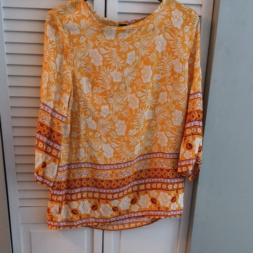 Elegant Floral Yellow Blouse